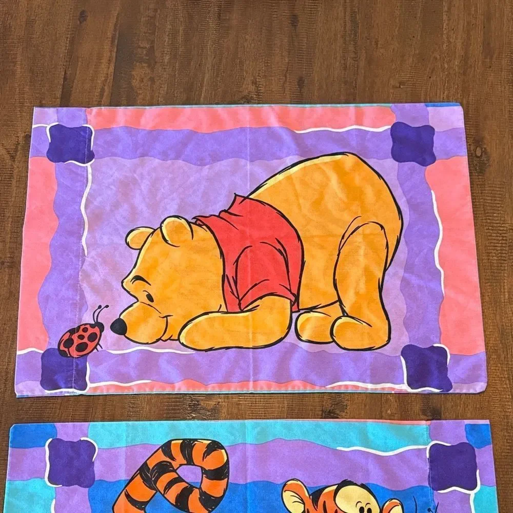 Vintage Winnie the Pooh and Tigger standard pillowcase set
